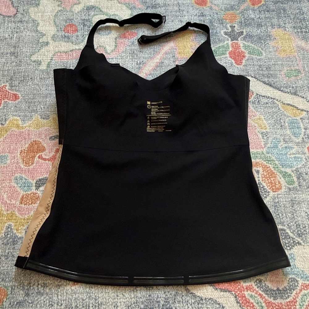 Honeylove LiftWear Cami in black, built-in, wireless bra, compression, L - Picture 11 of 12